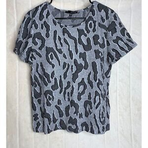 Kozan Celia Leopard Print Tunic‎ Top Womens S Gray Knit Stretch Casual NWT